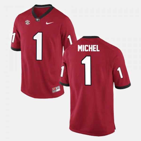 Men's #1 Sony Michel Georgia Bulldogs College Football For Jersey - Red